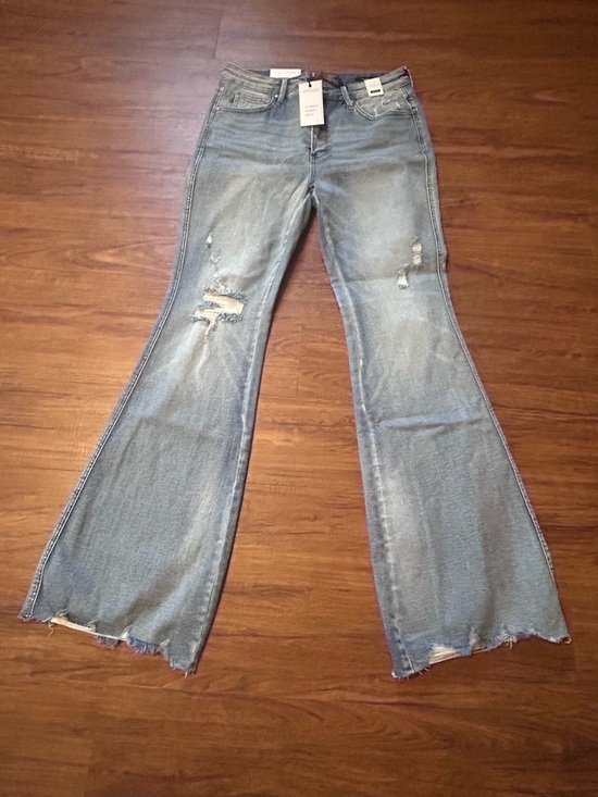 Judy Blue Denim - Judy Blue Light Blue Distressed Flare Jeans 11 30